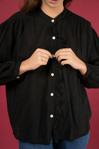 Chemise à volant en voile de coton