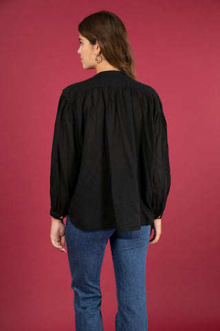 Chemise à volant en voile de coton