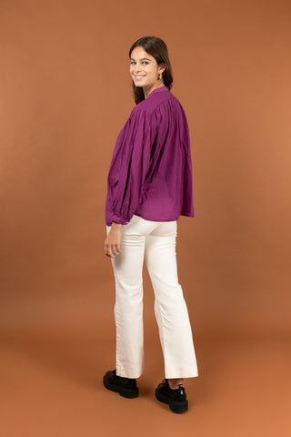 Chemise à volant en voile de coton