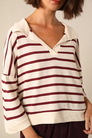 Pull marinière à encolure ouverte