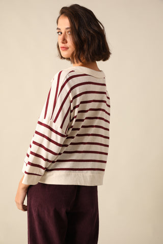 Pull marinière à encolure ouverte