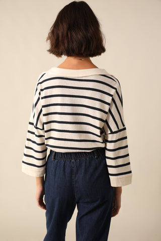 Pull marinière à encolure ouverte