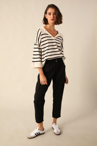 Pull marinière à encolure ouverte