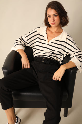 Pull marinière à encolure ouverte