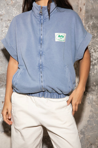 Sweatshirt zippé Arty Club manches courtes