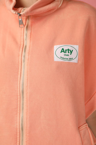 Sweatshirt Arty Club délavé zippé