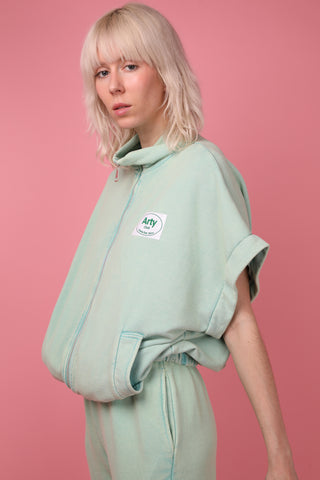 Sweatshirt Arty Club délavé zippé