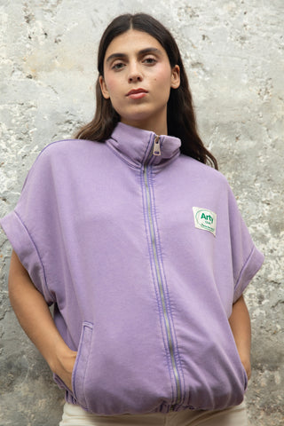 Sweatshirt zippé Arty Club manches courtes