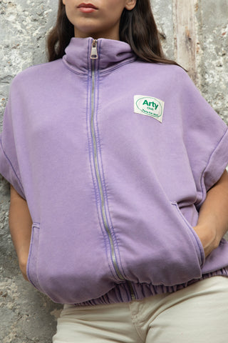 Sweatshirt zippé Arty Club manches courtes