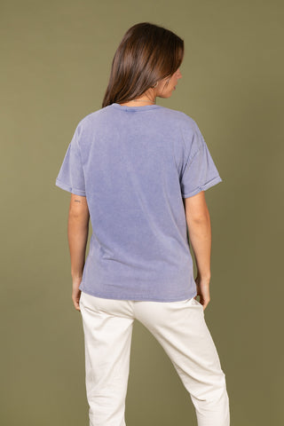 T-shirt uni en coton délavé