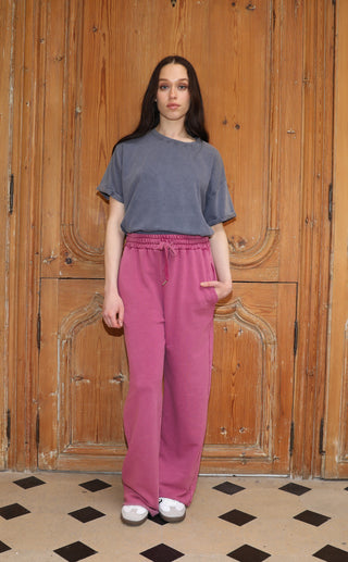 T-shirt uni en coton délavé