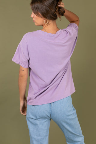 T-shirt uni en coton délavé