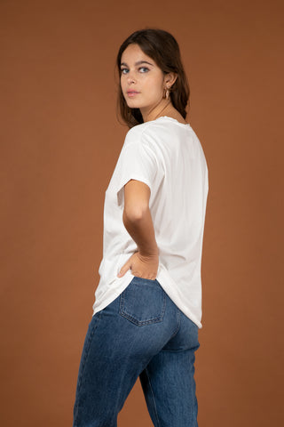 T-shirt uni en coton délavé