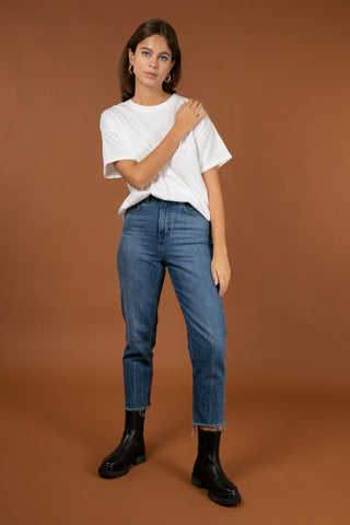 T-shirt uni en coton délavé