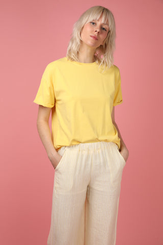 T-shirt uni en coton délavé