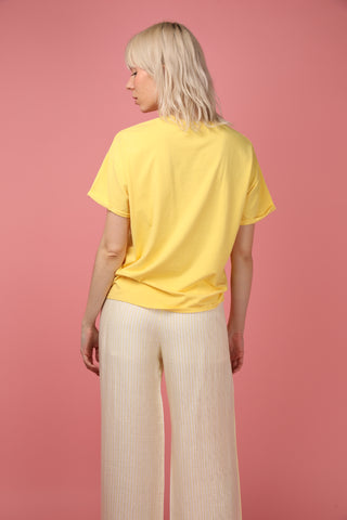 T-shirt uni en coton délavé