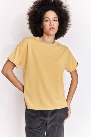 T-shirt uni en coton délavé