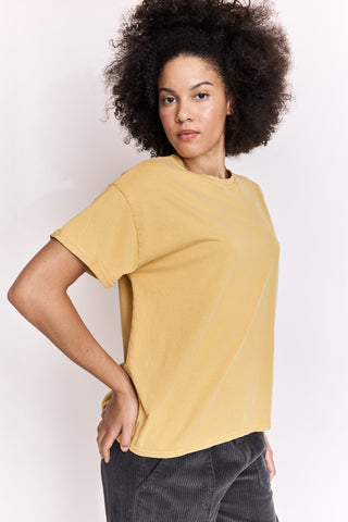 T-shirt uni en coton délavé