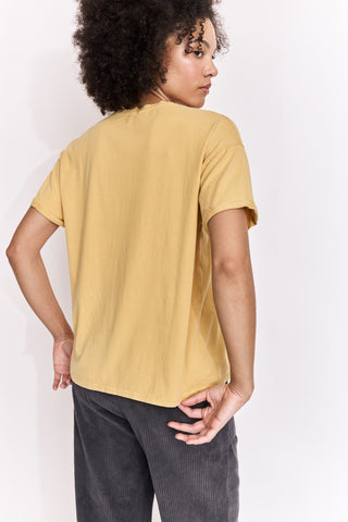 T-shirt uni en coton délavé