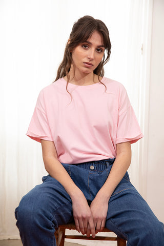 T-shirt uni en coton délavé