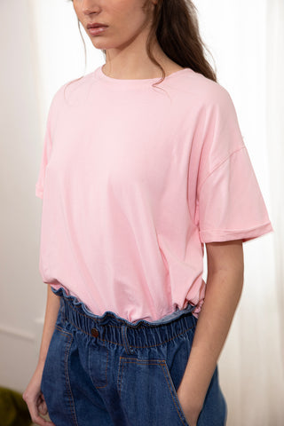 T-shirt uni en coton délavé