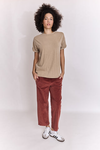 T-shirt uni en coton délavé